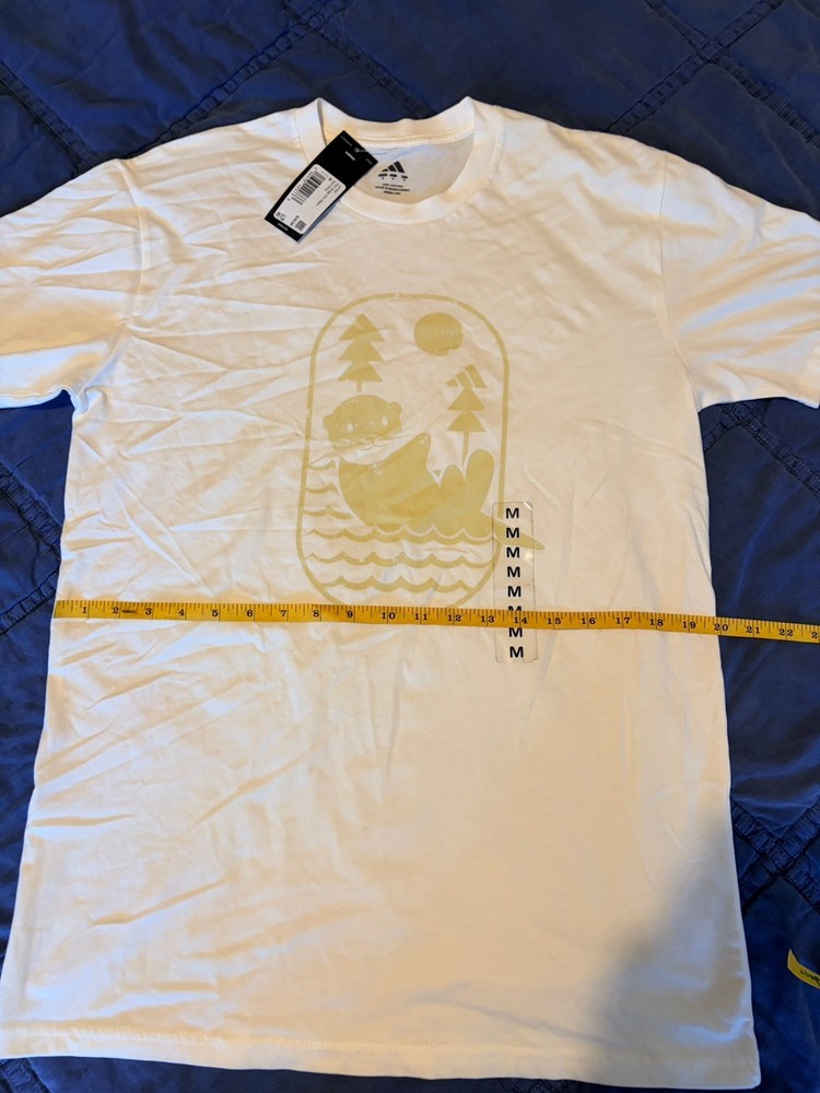 NWT Adidas T SHIRT MENS MEDIUM PNW OTTER PRINT SHORT SLEEVE