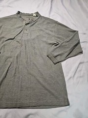 Field Master Shirt Mens Medium Gray Henley Outdoor Casual Daily Preppy Tee
