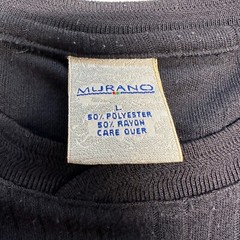 Mens Murano Size Large Short Sleeve Crew Neck Regular Black T-shirt
