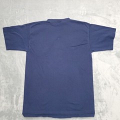 Vintage Pluma Shirt Men Blue Heavyweight Cotton Crewneck Blank Made in USA Tee