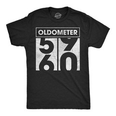 Mens Funny T Shirts Oldometer 59 to 60 Sarcastic Birthday Graphic Novelty Tee