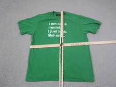 No Boundaries Shirt Adult Medium Green I Am Not A Model Funny Quote Casual Tee