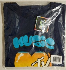 MTV t-Shirt 80s 90s Style Retro Music Television Logo Navy Blue Men’s Small-2XL