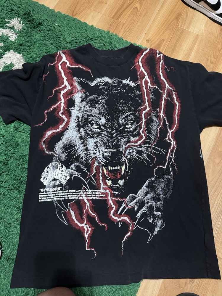Dark Sport “Trust Your Instinct” Premium Oversized Shirt Black / Red Lightning