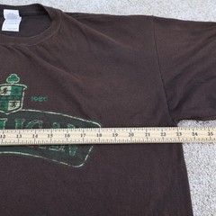 Hooligan Graphic T-Shirt Mens XL Brown Streetwear Tee (see photo for flaw)