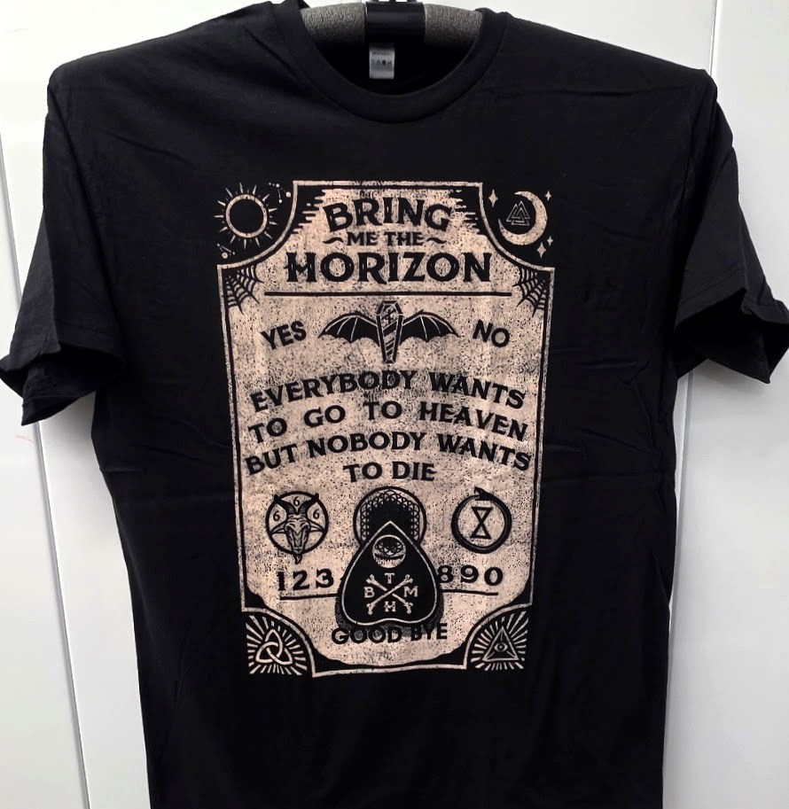 Bring Me the Horizon T-shirt Ouija Board Deathcore Metal Men’s Tee Black New