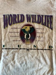 VTG 90s World Wildlife Fund Shirt XL Elephant Panda See Photo For Discoloration