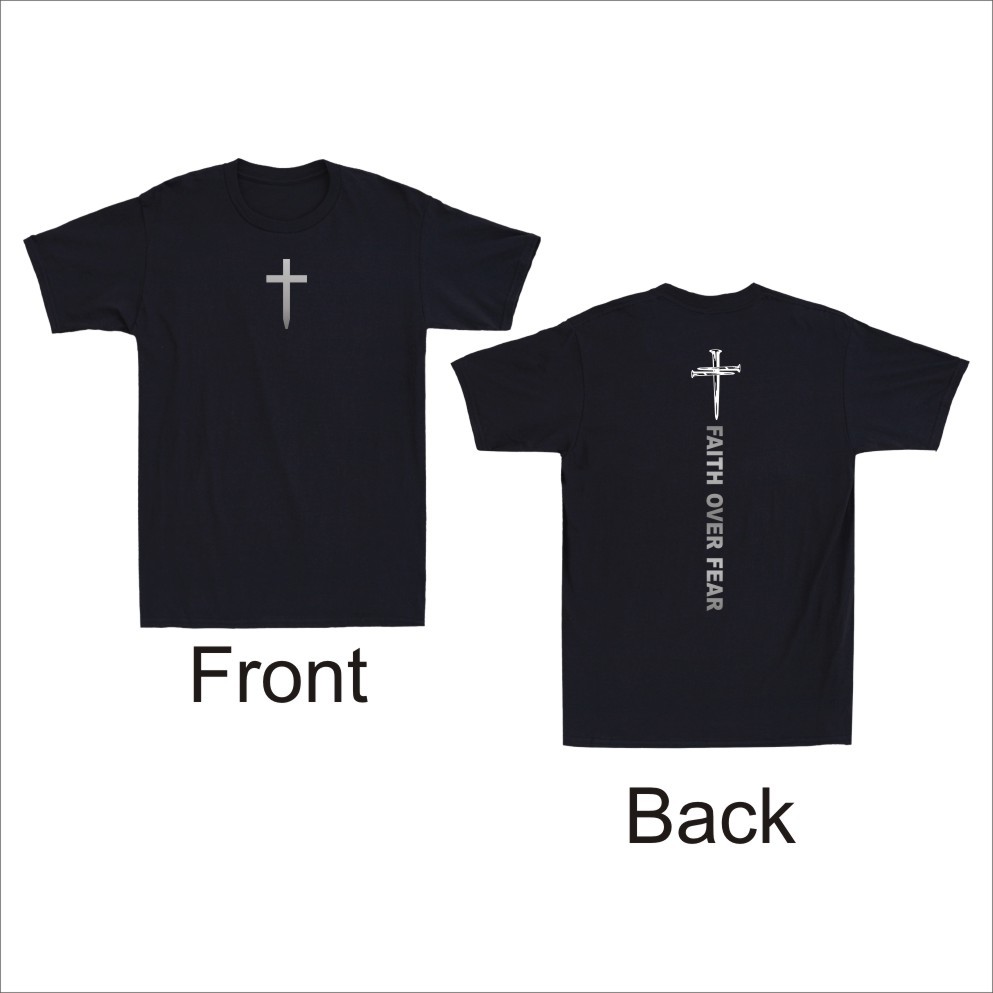 Christian Bible Faith Cross Front and Back Print Men’s T-Shirt