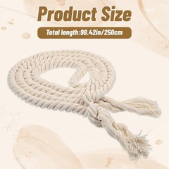 Rope Belt Cotton Braided Woven Gothic Pastor Long Waist Belt with Tassels for…