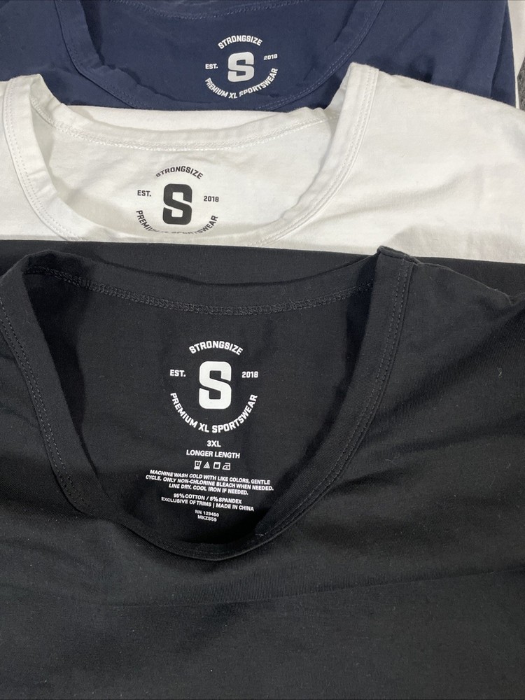 Four Strongsize Premium Sportswear 3XL Tall Longer Length Blue White Black