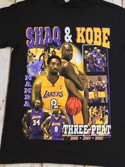 NEW – SHAQ & KOBE – THREE PEAT CHAMPIONSHIP – TSHIRT