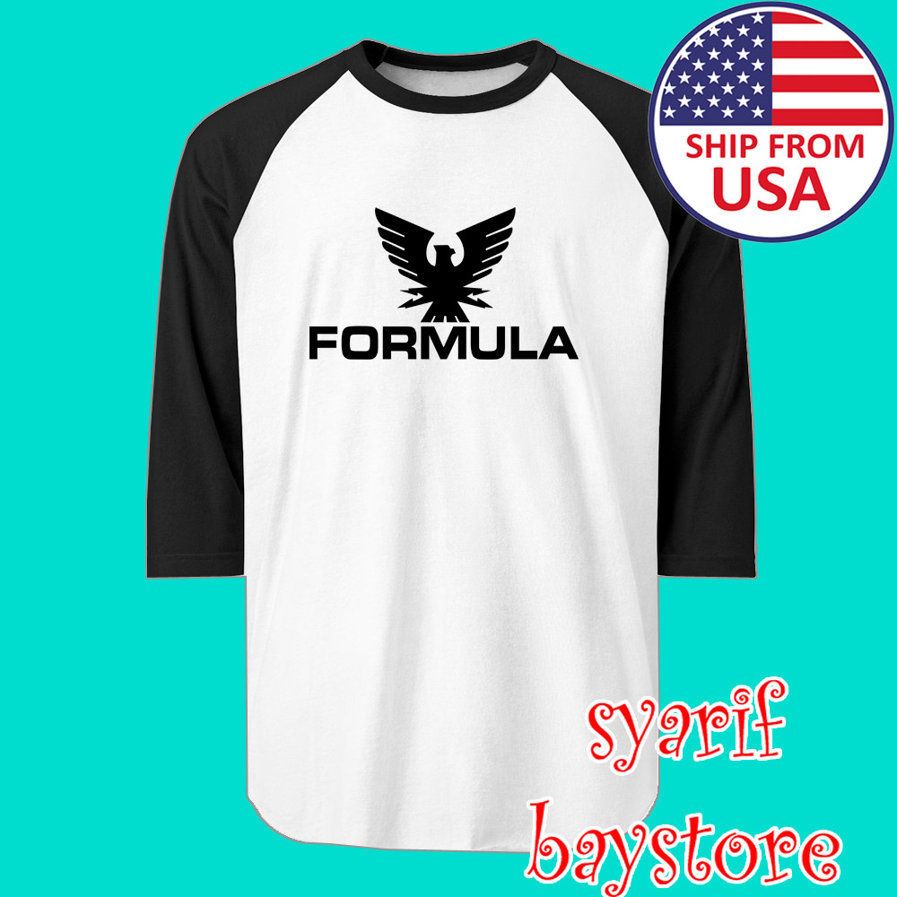 Formula Boats Speed Racing Men’s Raglan White Black Size S to 2XL