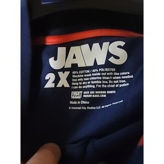 Fright Rags JAWS Blue Golf Polo Movie Shirt Embroidered 2XL Horror Shark New