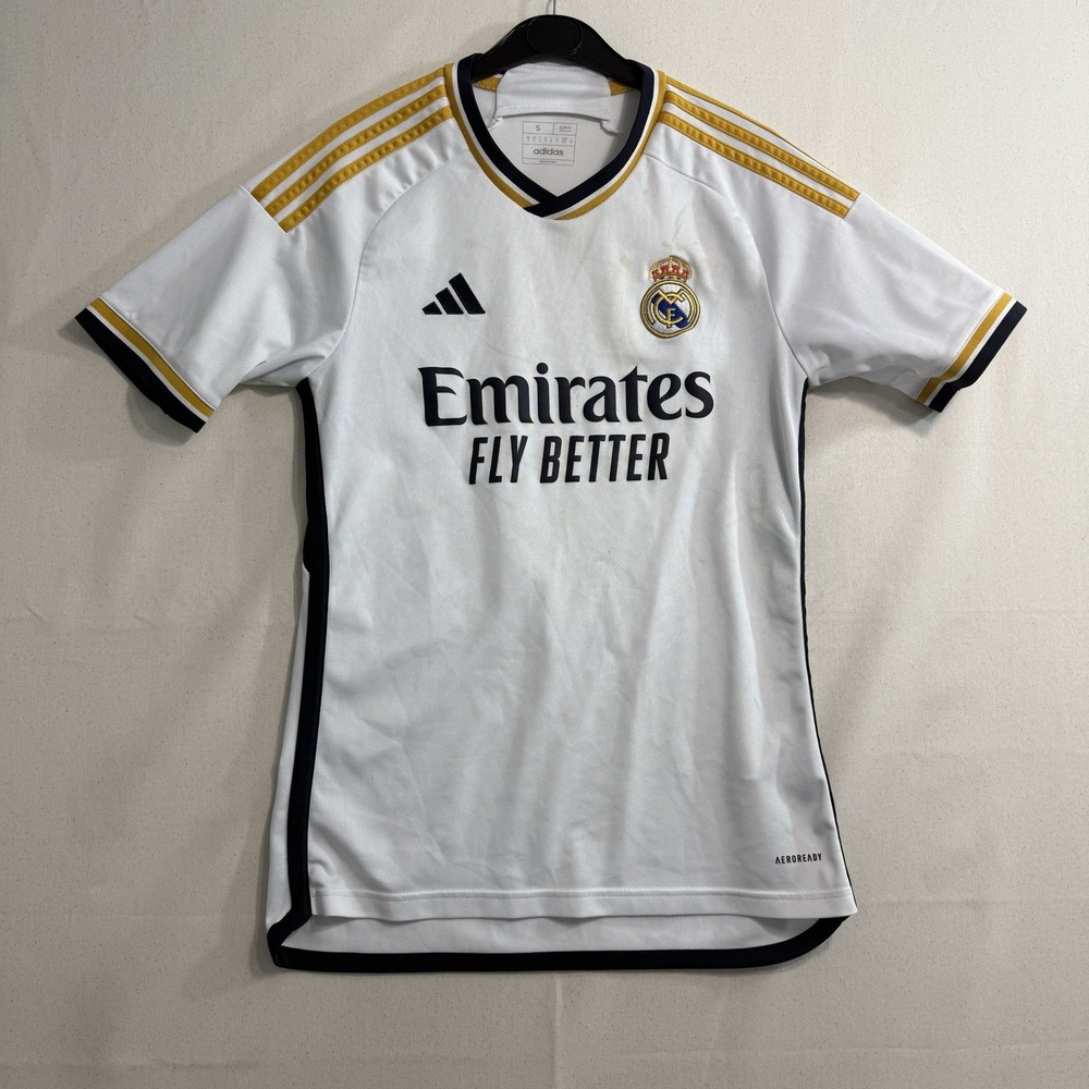Real Madrid 2023 – 2024 Home Shirt Jersey Adidas Size Small Men *Stains