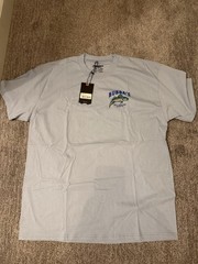 Seager T Shirt Graphic Mens Tee Bubbas Fishing Bait Size XL Sky Blue NEW RARE