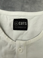 Cuts Clothing Elongated Henley T-Shirt Men’s XL White