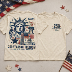 USA 250 Years of Freedom Shirt Men We The People Patriotic Eagle Flag Tee(S-5XL)