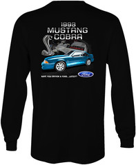 1993 FORD SVT MUSTANG COBRA Full Color DTG PRINTED T-Shirt BLACK, RED & TEAL