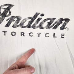 Indian Motorcycle Shirt Mens 2XL White Logo Graphic Pima Cotton Biker Tee Retro