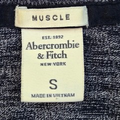 Abercrombie & Fitch Muscle Fit Long Sleeve Shirt Mens S Raglan Marled Navy Blue