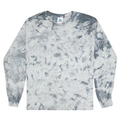 Crystal Wash Silver Long Sleeve Tie Dye T-Shirt Adult Colortone Cotton