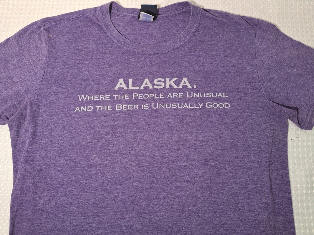 Silver Gulch Brewing Fairbanks Alaska Brewery Souvenir Purple T-Shirt Size L