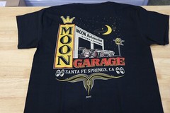 Men’s Mooneyes Moon Automotive Garage Santa Fe Black T-Shirt Cotton MQT118BK