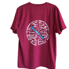 Upcycled Table Rock Lake T-shirt w/ Marinas & Landmarks Graphic, Magenta Size L