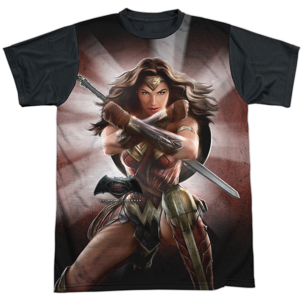 Batman V Superman Wonder Woman Light Adult Costume T Shirt (Black Back), S-3XL