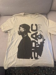 2Pac Tupac Shakur Until The End Of Time Hip Hop Artist Graphic T-Shirt Beige – L