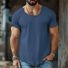 Men’s Sport Short Sleeve Round Neck T-Shirt Classic Casual Slim Fit Shirts
