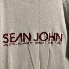 Sean John Diddy The Diddler Men’s Large Beige Y2k Baggy Streetwear T-Shirt Logo