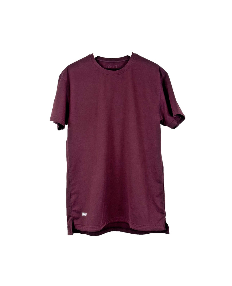 BYLT Premium Basics Men’s T-Shirt Large L Red Basic Crew Split Hem Tee