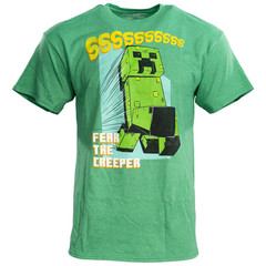 Minecraft Fear The Creeper Glow in Dark 2 Piece Adult T-Shirt Set