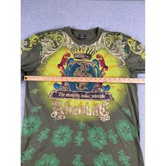 Raw Blue Men’s XL Long Sleeve Graphic Shirt Olive Green Y2K Almighty Dollar Tee