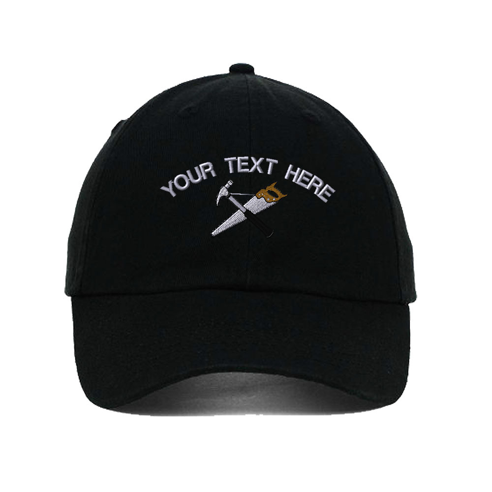 Your Text Here Custom Saw And Hammer Tools Embroidered SOFT Unstructured Hat Cap