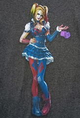 Batman Arkham Knight Harley Quinn Shirt Small Mens Unisex Gray Full Graphic 2015