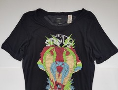 $139 Designer Rare ENERGIE Men’s Snake Fitted T-shirt With Graphic Print L