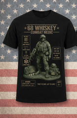 68 Whiskey Combat Medic T-Shirt Army Veteran Military Medic Graphic Tee