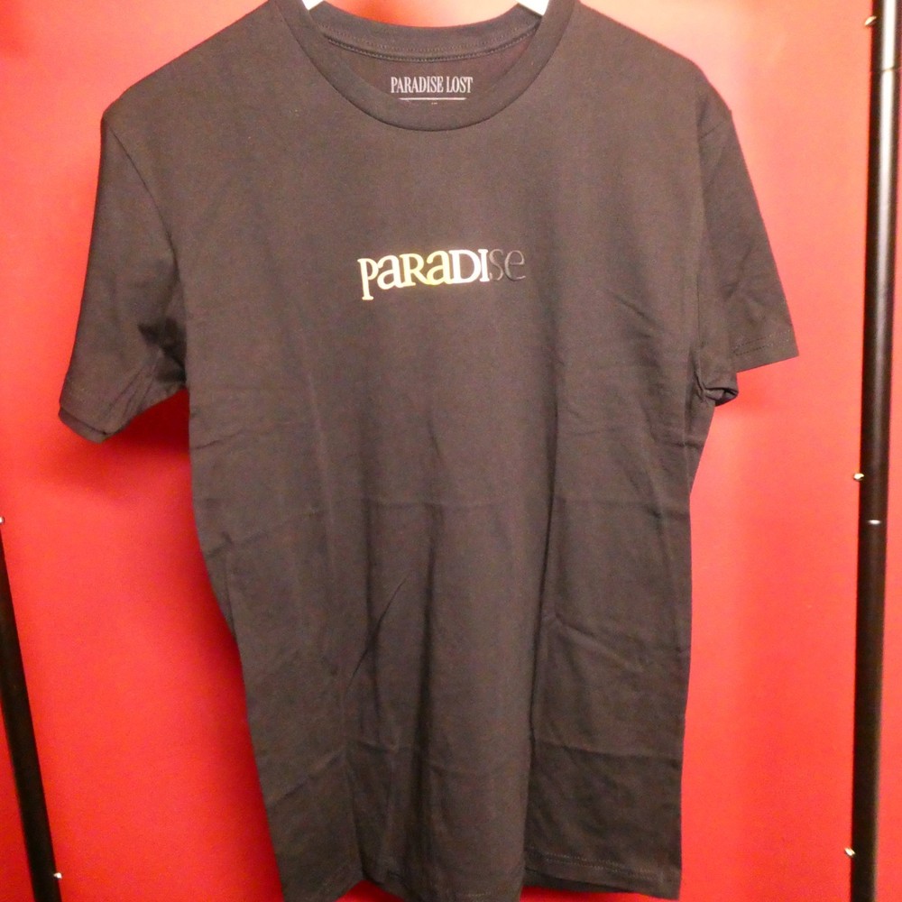 Paradise Lost Logo Yellow/White/Black Puff Print Black Tee Size Medium