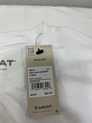 NWT Ariat For Buckle Canvas Desert T-Shirt Mens White Large Short Sleeve New