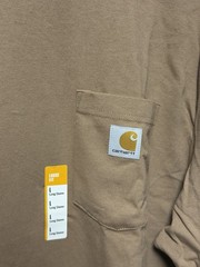 Carhartt Men’s Loose Fit Heavyweight Long Sleeve Pocket T-Shirt Brown Taupe L