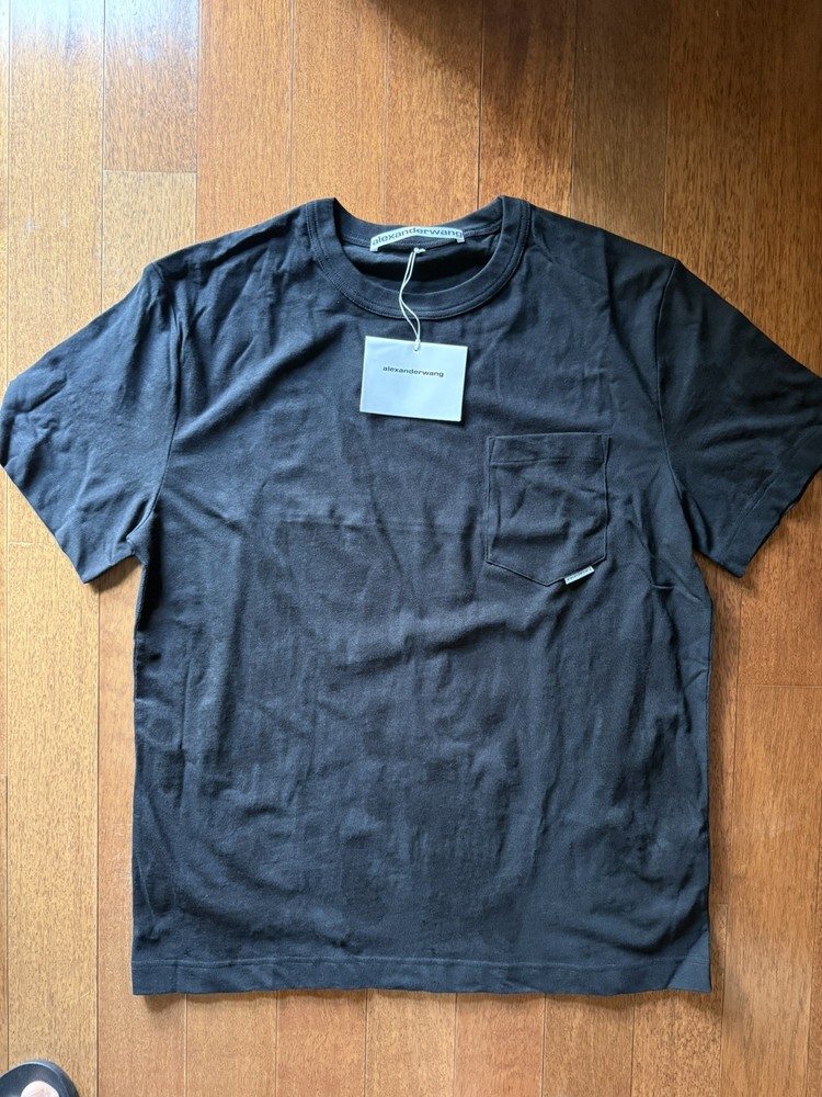 NEW Alexander Wang DTC High Twist Pocket Tee Tshirt Men’s Large Black UCC3211014