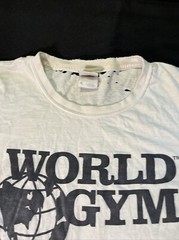 VERY RARE VINTAGE GLOBE VERSION WORLD GYM TSHIRT XL SHIRT EXTRA LARGE AUTHENTIC