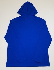 Polo Ralph Lauren Hooded Pullover Mens Medium Solid Blue Jersey T-Shirt Pony