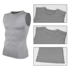 Mens Slimming Activewear Compression Vest T-Shirt QUICK DRY Tank Tops 2 Pack Top