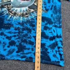 Great White Shark Tee Shirt Adult Size XL Blue Tie Dye Vintage Style Nature