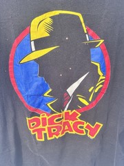 VINTAGE 1980s 1990s Dick Tracy T-Shirt , XL Disney Black ORIGINAL Flaws