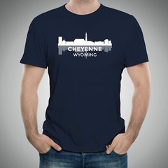 Cheyenne Wyoming Skyline – State City Classic Sports Team T Shirt – Navy