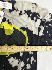 Batman Shirt Mens Small Black Yellow Tie Dye Bleach DC Comics Superhero Tee